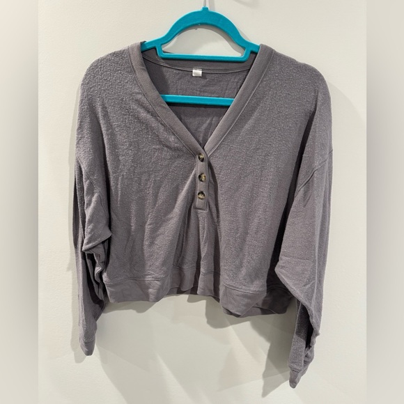 ALO Yoga Alolux SoHo Cropped Henley size S - Picture 1 of 4